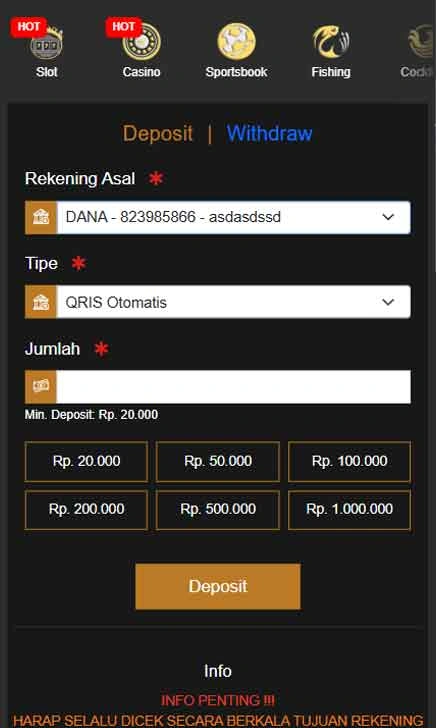 cara deposit Uangvip Slot Wow Fix